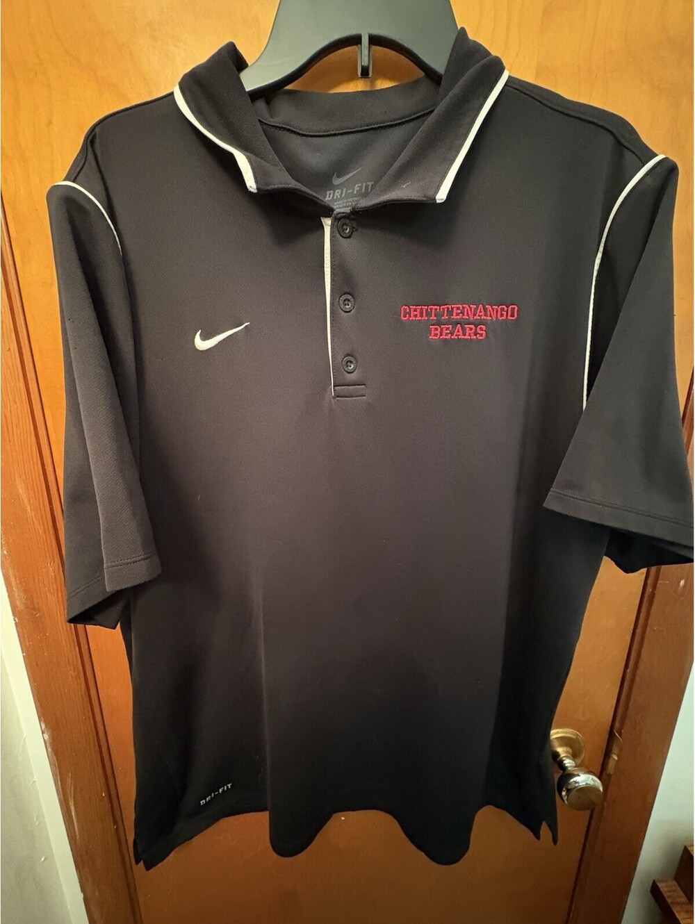 Nike Dri-FIT Men’s XL Black Short Sleeve Polo Embroidered Chittenango Bears